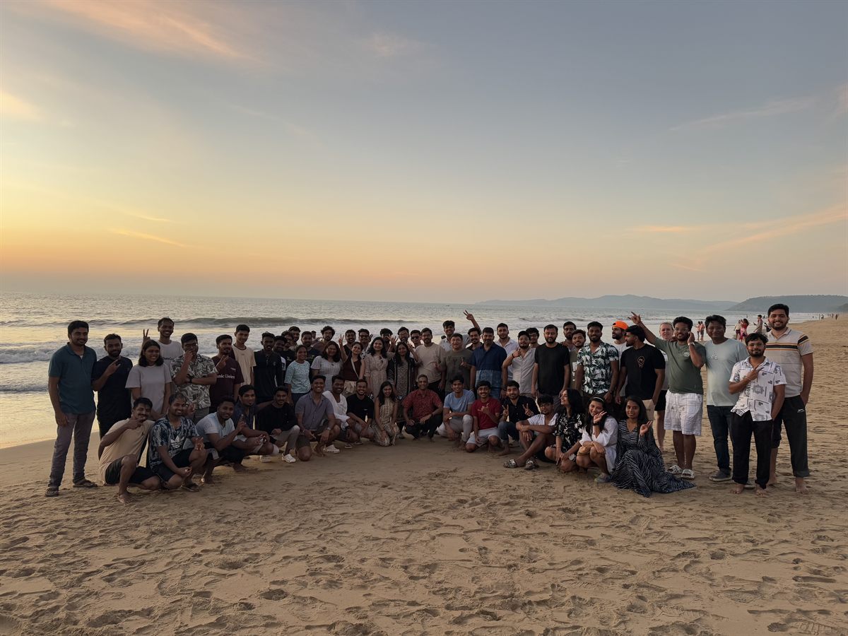 DataGrokr team together at the beach during the 2025 company outing